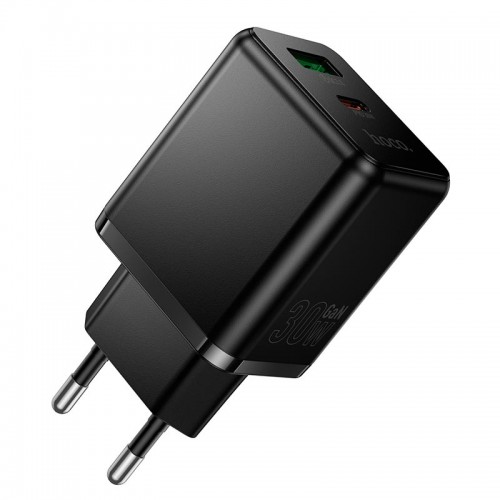 Адаптер мережний HOCO Smart multi-protocol charger C157A |1USB\1Type-C, PD/QC, 30W/3A\ black