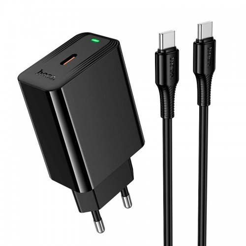 Адаптер сетевой HOCO C to C cable Leader single port charger set CS93A |1Type-C, 20W/3A, PD|