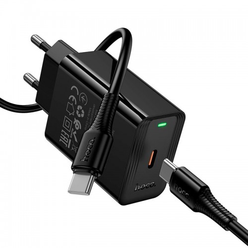 Адаптер сетевой HOCO C to C cable Leader single port charger set CS93A |1Type-C, 20W/3A, PD|