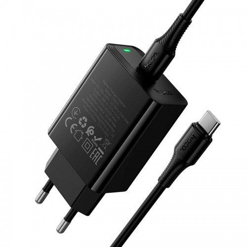 Адаптер сетевой HOCO C to C cable Leader single port charger set CS93A |1Type-C, 20W/3A, PD|