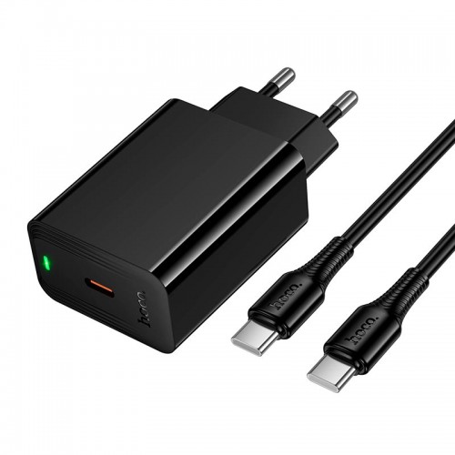 Адаптер сетевой HOCO C to C cable Leader single port charger set CS93A |1Type-C, 20W/3A, PD|