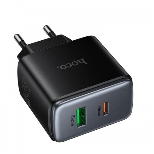 Адаптер мережний HOCO Upgrade charger C158A |1USB/1Type-C, 45W/3A, PD/QC| black