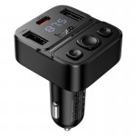 Автомобильный адаптер HOCO Delta car BT FM transmitter E87 |2USB/1Type-C, 35W/3A, PD/QC| черный