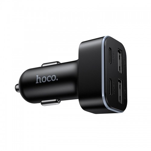 Адаптер автомобільний HOCO Barry f6-port car charger Z63 |2USB/2Type-C, 15W/3A| black