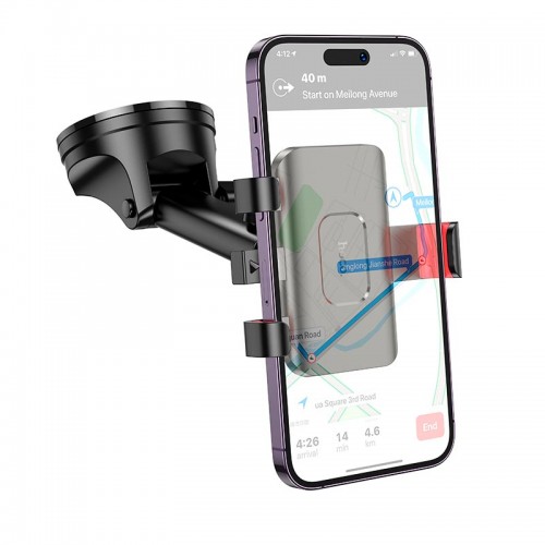 Держатель HOCO Dragon automatic clamping car holder H22 (center console) black