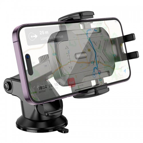 Тримач HOCO Gamble one-button Car holder H65 (center console) |4.5-7"| black