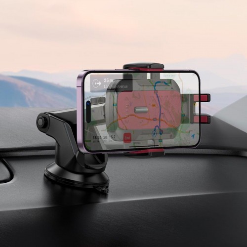 Тримач HOCO Gamble one-button Car holder H65 (center console) |4.5-7"| black