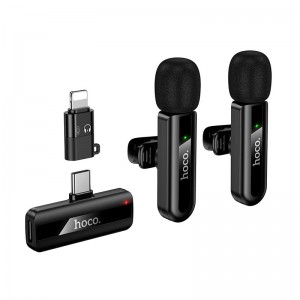 Мікрофон HOCO Type-C/Lightning Fair wireless microphone L20A |2.4G, 5-15m, 3-4h| black