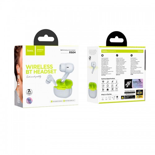 Навушники HOCO Estrella wireless BT headset EQ24 |BT5.4, 40/320mAh, 7h| white