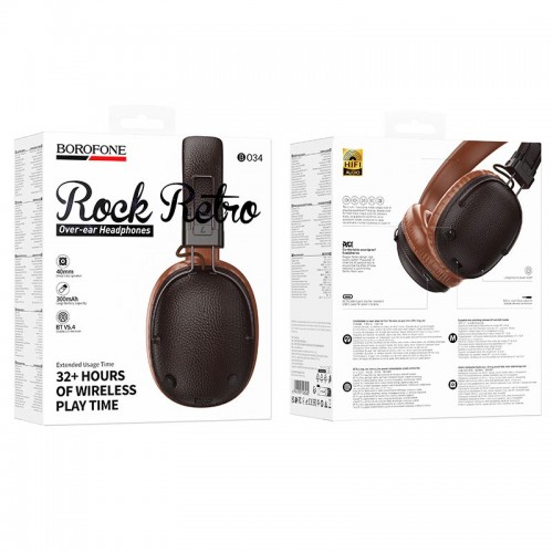 Наушники Borofone Suenos BT headset BO34 |BT5.4/AUX, 32h| brown