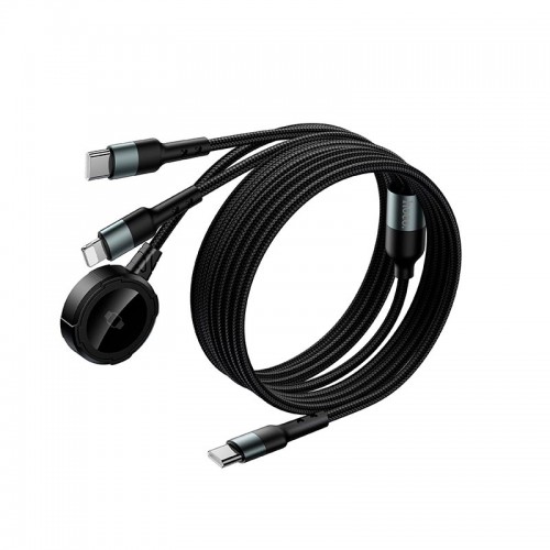 Зарядка Qi HOCO iWatch+Type-C/Lightning 3-in-1 charging cable CW64 black