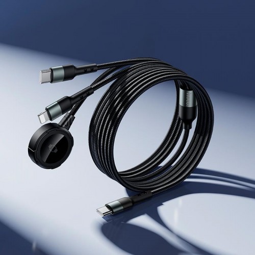 Зарядка Qi HOCO iWatch+Type-C/Lightning 3-in-1 charging cable CW64 black