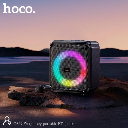 Акустика-караоке HOCO Frequency portable BT speaker DS59 |BT5.0, TF/USB/AUX, 40W, 4H, 1mic| black