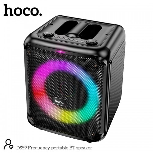 Акустика-караоке HOCO Frequency portable BT speaker DS59 |BT5.0, TF/USB/AUX, 40W, 4H, 1mic| black