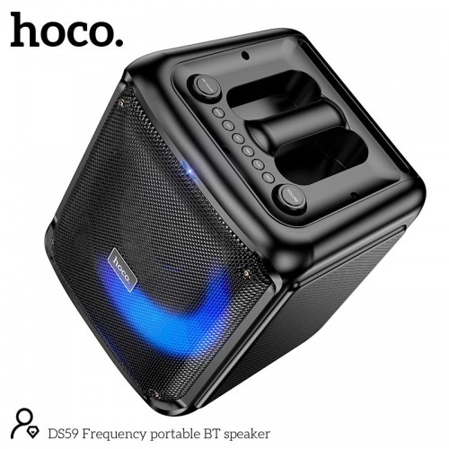 Акустика-караоке HOCO Frequency portable BT speaker DS59 |BT5.0, TF/USB/AUX, 40W, 4H, 1mic| black