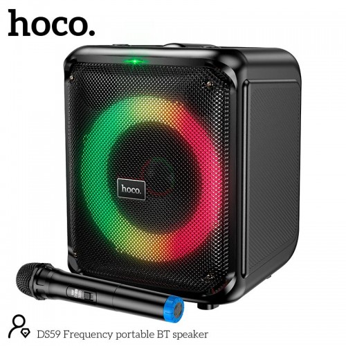 Акустика-караоке HOCO Frequency portable BT speaker DS59 |BT5.0, TF/USB/AUX, 40W, 4H, 1mic| black