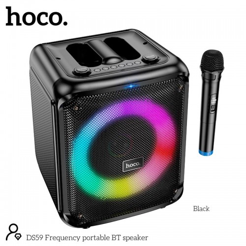 Акустика-караоке HOCO Frequency portable BT speaker DS59 |BT5.0, TF/USB/AUX, 40W, 4H, 1mic| black