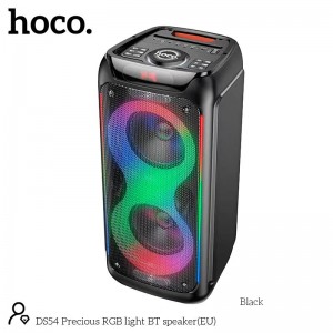 Акустика-караоке HOCO Precious RGB Light BT speaker DS54 |BT5.0, TWS, TF/USB/AUX, 25Wx2, 3H, 1mic, remorte| black