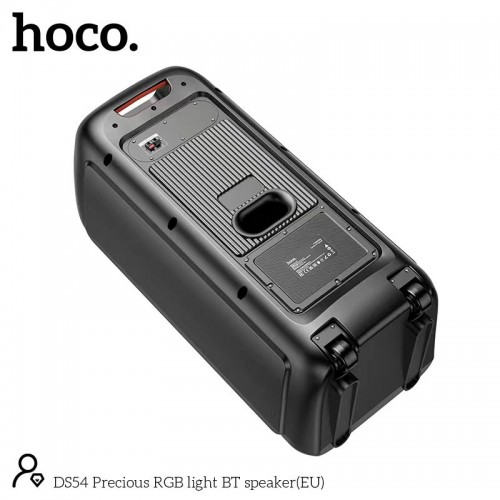 Акустика-караоке HOCO Precious RGB Light BT speaker DS54 |BT5.0, TWS, TF/USB/AUX, 25Wx2, 3H, 1mic, remorte| black