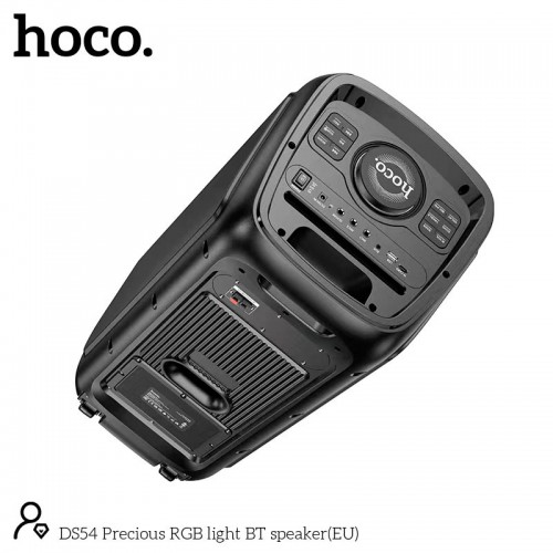 Акустика-караоке HOCO Precious RGB Light BT speaker DS54 |BT5.0, TWS, TF/USB/AUX, 25Wx2, 3H, 1mic, remorte| black