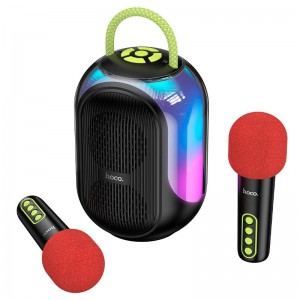 Акустика-караоке HOCO Cool RGB BT speaker with 2 microphones DS68 |BT6.0/TF, 5Wx2, 3h| black