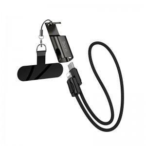 Кабель HOCO C Lightning Experto PD lanyard charging data cable X126 |0.35m, 30W| black