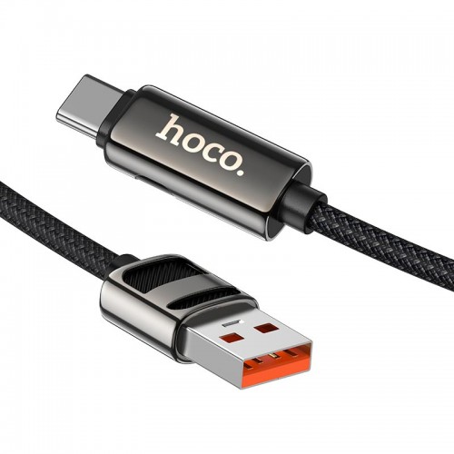 Кабель Hoco Type-C Line charging data cable with display U137 |1.2m, 5A/66W| black