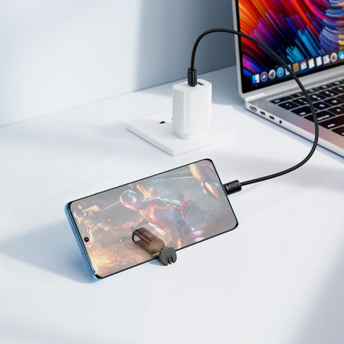 Кабель HOCO Type-C to Type-C Experto lanyard charging data cable X126 |0.35m, 5A, 60W| black