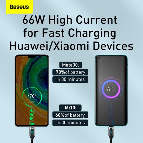 Кабель Baseus Type-C Display Fast Charging Data Cable |1m, 66W/5A| black