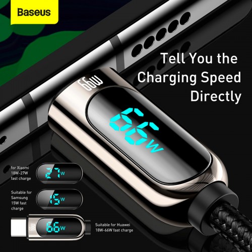 Кабель Baseus Type-C Display Fast Charging Data Cable |1m, 66W/5A| black