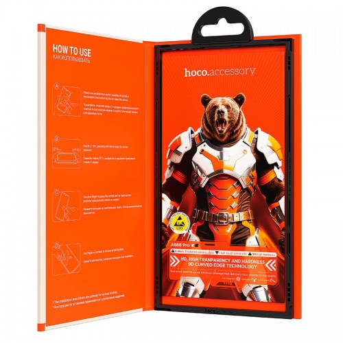 Защитное стекло HOCO для iPhone 17 Air Bear Shield series Corning full screen HD tempered glass (A888 Pro)