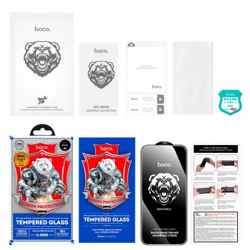 Защитное стекло для iPhone 17 Air HOCO Bear Shield series full screen HD tempered glass (A888)