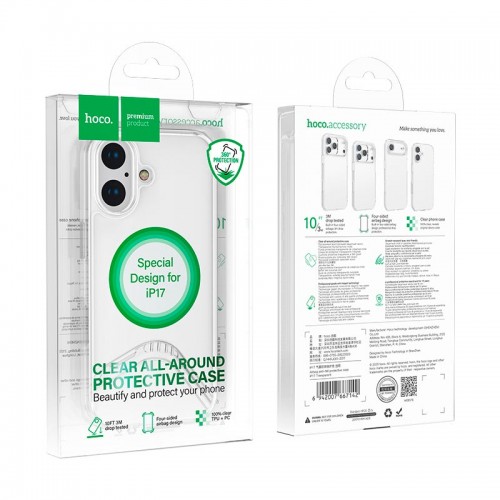 Чохол HOCO для iPhone 17 Airbag anti-fall protective case transparent