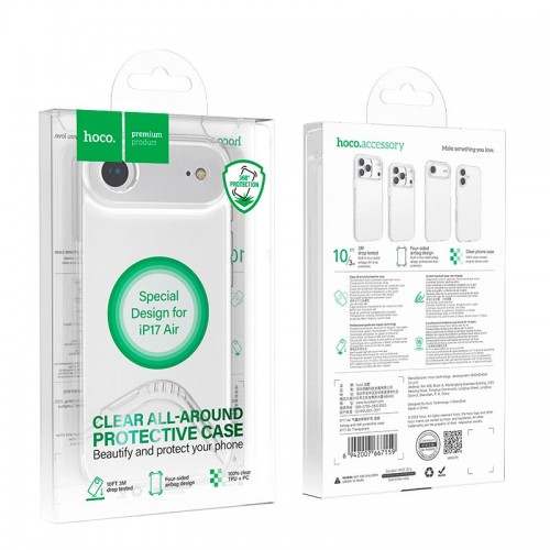 Чохол HOCO для iPhone 17 Air Airbag anti-fall protective case transparent