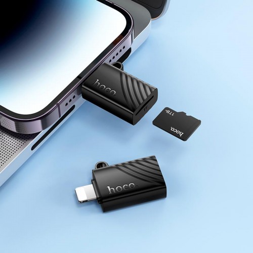 Перехідник HOCO Lightning to TF 2.0 mini card reader HB53 |480Mbps, 1TB Max| black