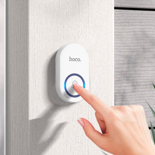 Дверний дзвінок HOCO wireless doorbell HI25 |6 month, 20m| white