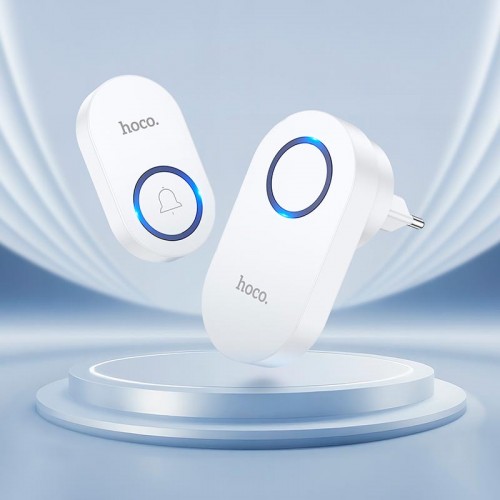 Дверний дзвінок HOCO wireless doorbell HI25 |6 month, 20m| white