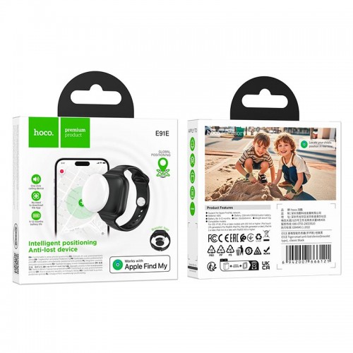 Пошуковий трекер HOCO Tiger smart anti-lost device E91E (bracelet type) |9-12 month| black