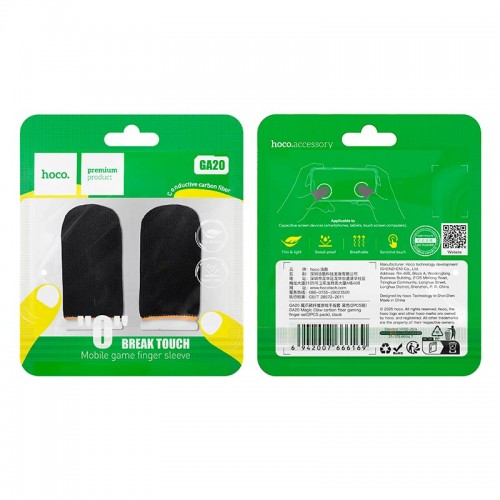 Ігровий рукав для пальців HOCO Magic Claw carbon fiber gaming finger set GA20 black