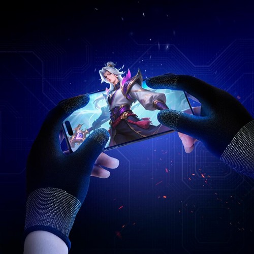 Ігровий рукав для пальців HOCO Eagle Claw silver fiber 2-finger gaming gloves GA21 black
