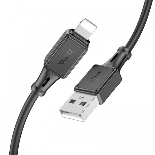 Кабель Hoco lightning Assistant силиконовый кабель для зарядки и передачи данных X101 |1м, 2,4A| черный