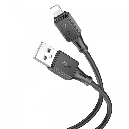 Кабель Hoco lightning Assistant силиконовый кабель для зарядки и передачи данных X101 |1м, 2,4A| черный