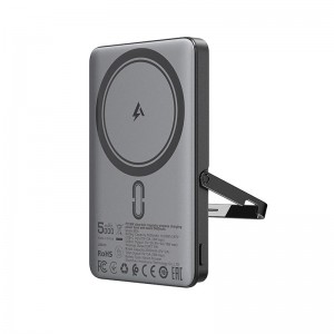УМБ ACEFAST PD ultra-thin magnetic wireless charging power bank with stand M16 5000mAh |1Type-C, 18W/3A, PD/QC| black