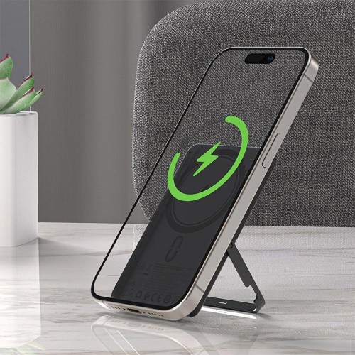 УМБ ACEFAST PD ultra-thin magnetic wireless charging power bank with stand M16 5000mAh |1Type-C, 18W/3A, PD/QC| black