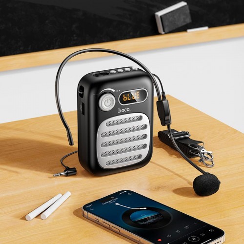 Акустика-диктофон HOCO L23 Lemony speaker with wired microphone |BT5.4, USB/TF/AUX| black