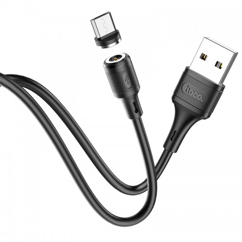 Кабель Hoco Micro USB Магнітний Sereno magnetic charging cable X52 |1.2m, 2.4A| black