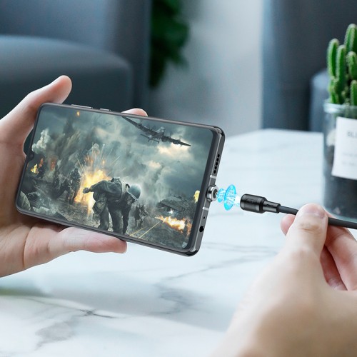 Кабель Hoco Type-C Магнітний Sereno magnetic charging cable X52 |1.2m, 3A| black