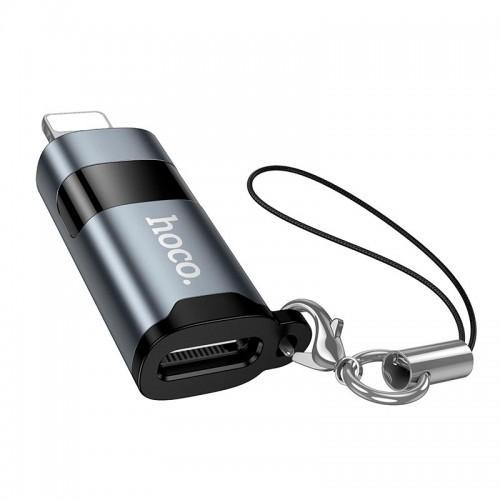 Перехідник HOCO Lightning male to Type-C female screen display adapter UA44 |PD 30W| grey