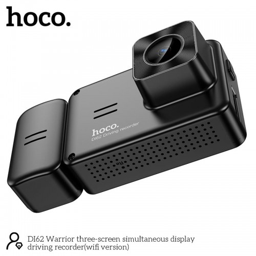 Відеореєстратор HOCO DI62 Warrior three-screen simultaneous display driving recorder (wifi version) |720p front/480p rear/480p inner| black