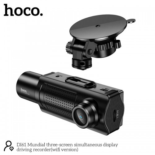 Видеорегистратор HOCO Mundial three-screen simultaneous display driving recorder DI61 (wifi version) |720p/480p+480p rear, 3.16"|